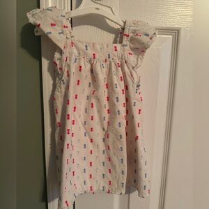 GAP Baby White Top with Pink and Blue Accents